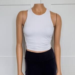 Athleta Bright White Conscious Twist Crop Bra-Women’s Small/A-C Cup with Padding